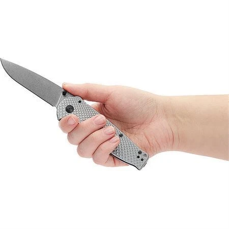 SOG 14180157 Flash Framelock Knife With Checkered Stainless Handle - Image 3