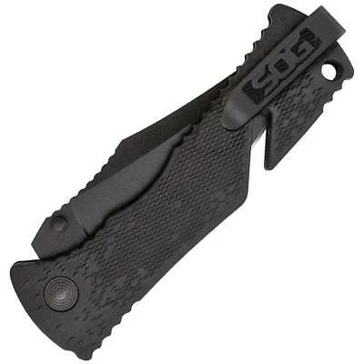 SOG Trident Piston Lock A/O Black AUS-8 Half Serrated Folding Knife TF1CP - Image 6