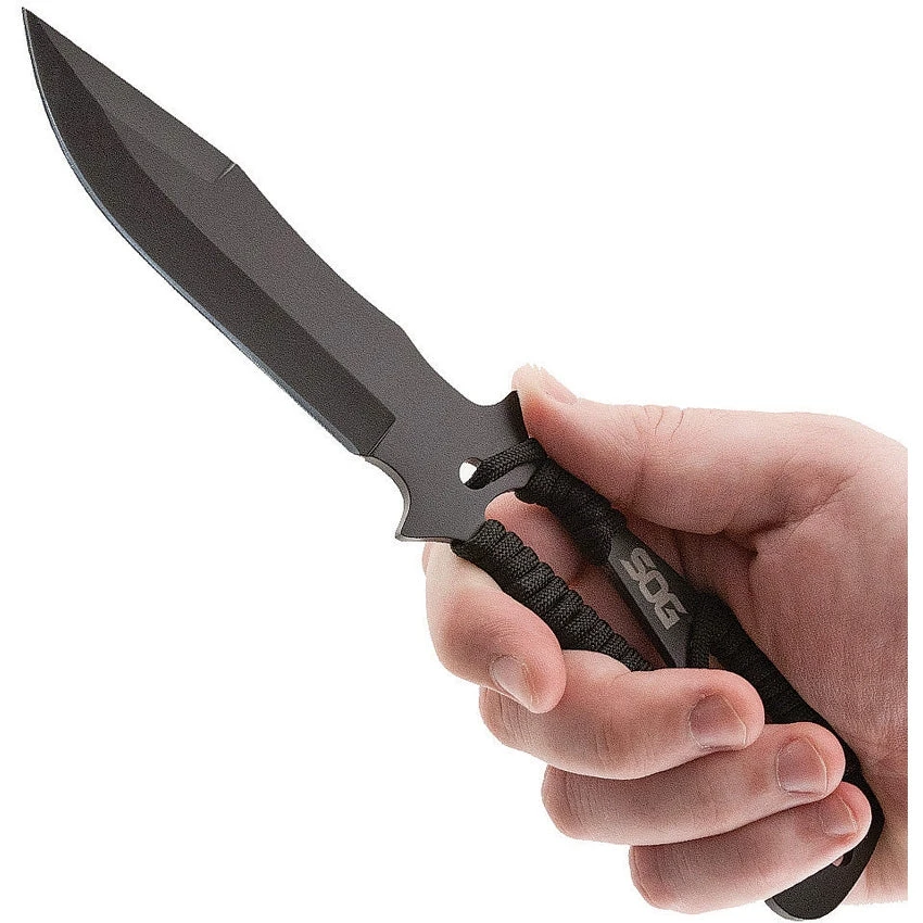 SOG Three Piece Black Fixed Blade Paracord Handle Throwing Knives Set F041TNCP - Image 3
