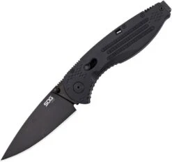 SOG Aegis A/O Stainless Folding TiNi Clip Pt Black Piston Lock Knife AE02BX