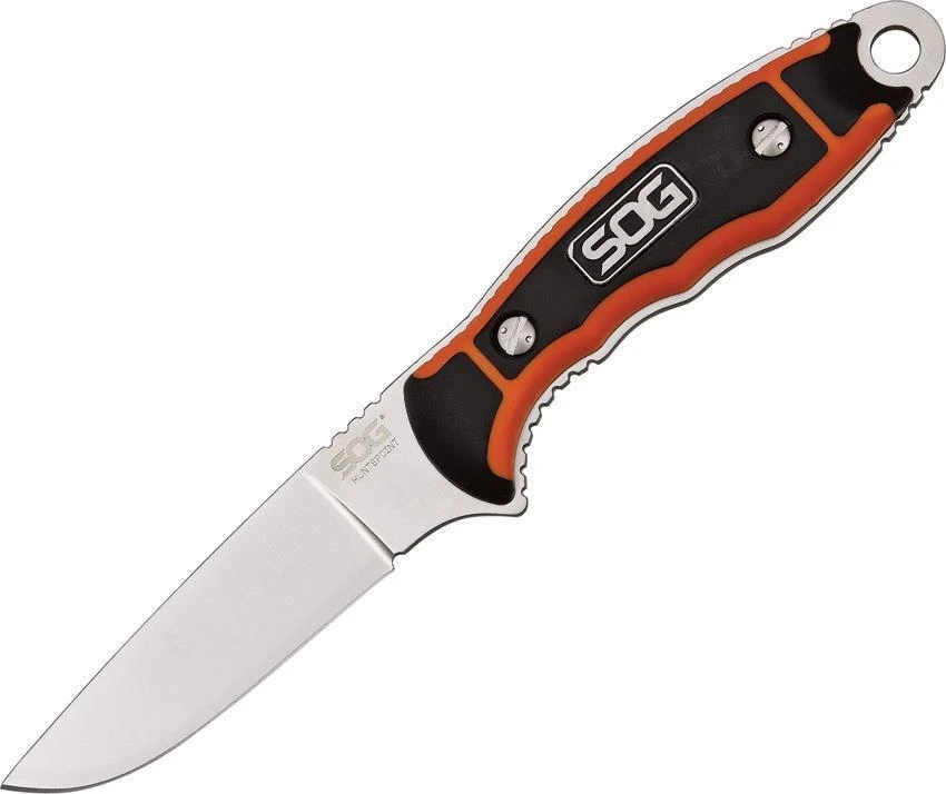 SOG Huntspoint Boning Satin Fixed Blade Orange & Black AUS-8 Knife HT021LCP