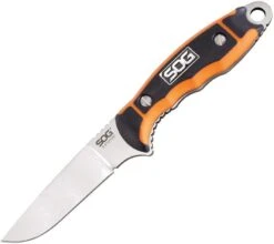 SOG Huntspoint Boning Plain Fixed Blade Black & Orange Full Tang Knife HT024LCP