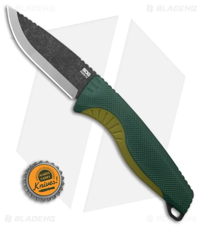 SOG Aegis FX Fixed Blade Knife Forest/Moss Green (3.6" Black Stonewash) - Image 4