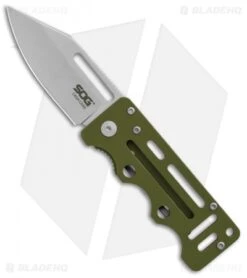 SOG Cash Card Liner Lock Wallet Knife Moss Green (2.75" Satin) EZ5