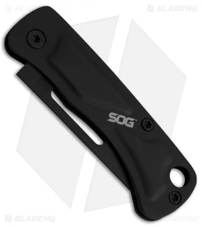 SOG Centi I Slip Joint Keychain Knife Black Stainless Steel (1.4" Black) - Image 2