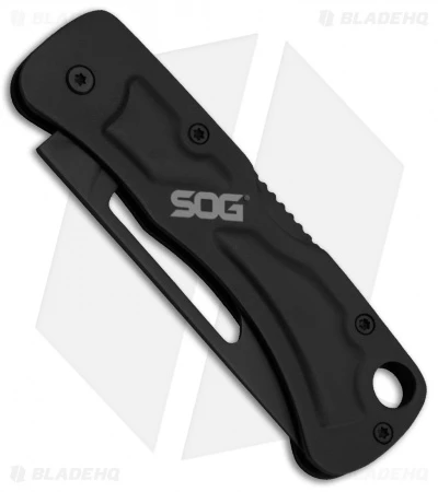 SOG Centi II Lock Back Keychain Knife Black Stainless Steel (2.1" Black) - Image 2