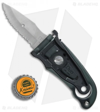 SOG Duo Fixed Blade Knife Black Zytel (2.75" Satin Plain/Serr) - Image 3