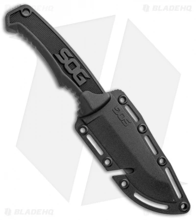 SOG Field Fixed Blade Knife Black Rubber (4" Satin) - Image 3
