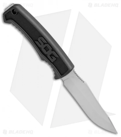 SOG Field Fixed Blade Knife Black Rubber (4" Satin) - Image 2