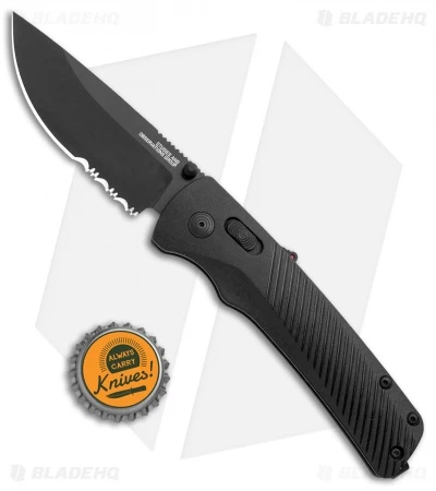 SOG Flash AT-XR Lock Knife Blackout GRN (3.45" Black Serr) - Image 4