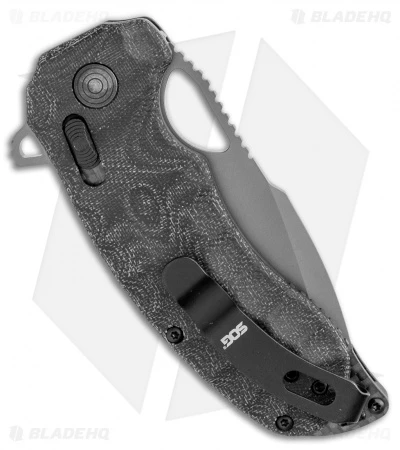 SOG Kiku XR LTE Blackout XR-Lock Knife Black Micarta (3" Black) 12-27-04-57 - Image 3
