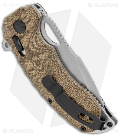 SOG KIKU XR XR-Lock Knife Natural Linen Micarta (3" Satin) - Image 3