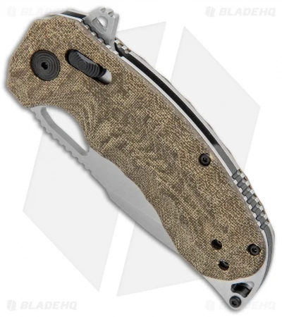 SOG KIKU XR XR-Lock Knife Natural Linen Micarta (3" Satin) - Image 2