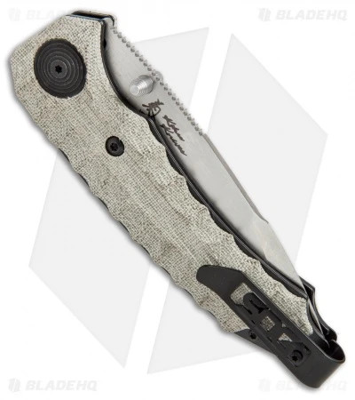 SOG Kiku Spring Assisted Knife Linen Micarta (3.5" Satin) KU-3001 - Image 3