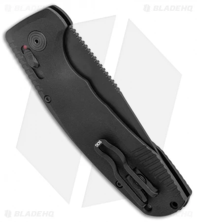 SOG Knives SOG-TAC AU Drop Point Automatic Knife Black Aluminum (3.4" Black) - Image 3