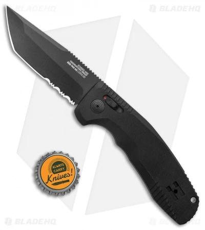 SOG Knives SOG-TAC AU Tanto Automatic Knife Black Aluminum (3.4" Black Serr) - Image 4