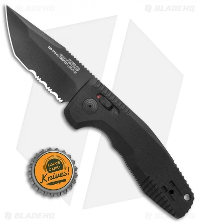 SOG Knives SOG-TAC AU Compact Tanto Automatic Knife Aluminum (2.9" Black Serr) - Image 4