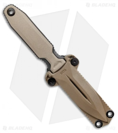 SOG Pentagon FX Covert Fixed Blade Knife Flat Dark Earth (3.5" Black) - Image 3