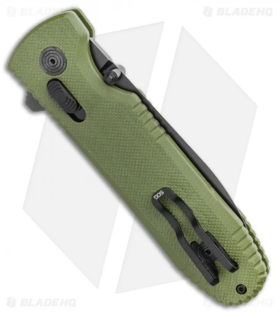 SOG Pentagon XR Lock Knife OD Green G-10 (3.5" Black) - Image 3