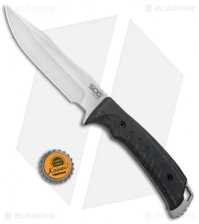SOG Pillar Fixed Blade Knife Black Canvas Micarta (5" Satin) - Image 3