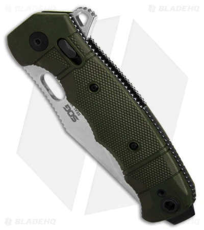 SOG Seal XR Flipper Knife OD Green FRN (3.9" Stonewash S35VN) BHQ Exclusive - Image 2