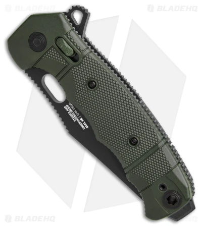 SOG Seal XR Flipper Knife OD Green FRN (3.9" Black S35VN) BHQ Exclusive - Image 3