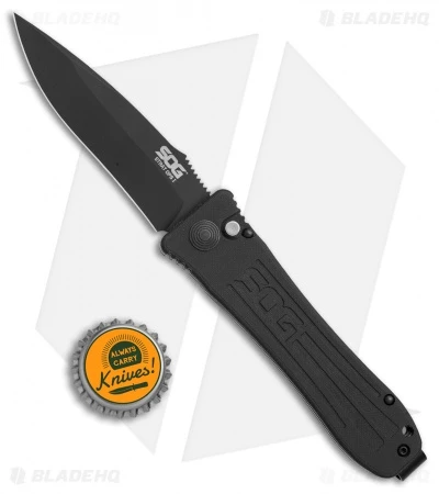 SOG Strat Ops Automatic Knife Black Canvas Micarta (3.5" Black) - Image 4