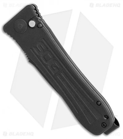 SOG Strat Ops Automatic Knife Black Canvas Micarta (3.5" Black) - Image 2