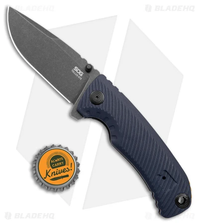 SOG Tellus ATK Assisted Frame Lock Knife Squid Ink/Yellow (3.2" Black SW) - Image 4