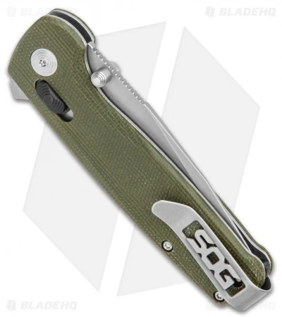 SOG Exclusive Terminus XR Lock Knife Green Micarta (3" Stonewash) - Image 3