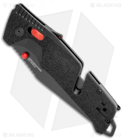 SOG Trident AT-XR Lock Knife Black/Red Clip Point (3.7" Black) - Image 2