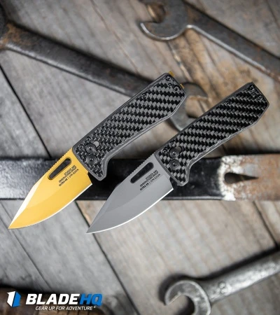 SOG Ultra XR Lock Knife Carbon Fiber (2.75" Gold) - Image 5