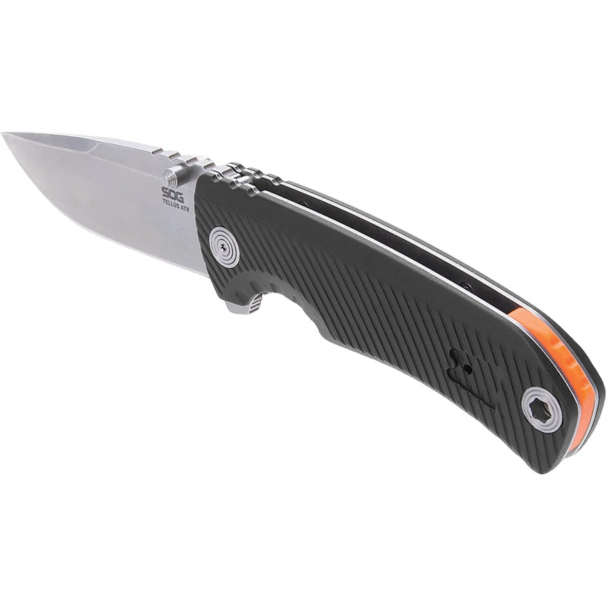 Sog Tellus ATK Linerlock A/O Black GRN Folding 440 Drop Pt Pocket Knife 11060243 - Image 4