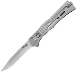 SOG Slim Jim XL Lockback A/O Stainless Satin Folding Gray Handle Knife SJ51CP