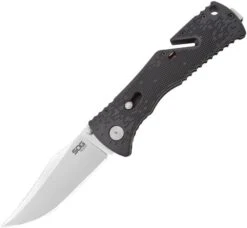SOG Trident Piston Lock A/O Stainless Folding Black Knife TF2CP
