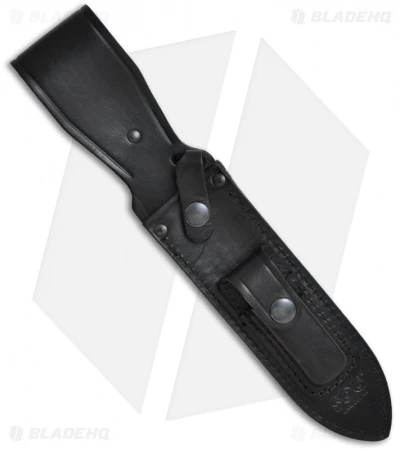 SOG Agency - TiNi Fixed Blade Knife W/ Leather Sheath (Black PLN) AG-02 - Image 2