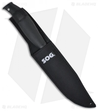 SOG Aura SEAL Bowie Fixed Blade Knife (6.9" Black) AU-03 - Image 2