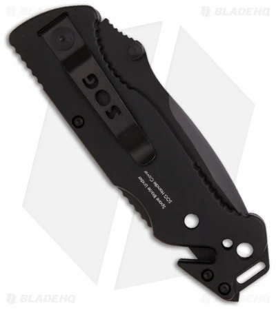 SOG Escape Lockback Knife Black (3.4" Black Serr) FF-25 - Image 2