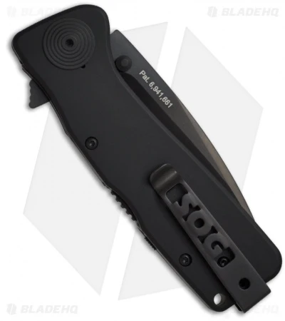 SOG Twitch XL Tactical Spring Assisted Knife (3.25" Black Plain) TWI-21 - Image 2