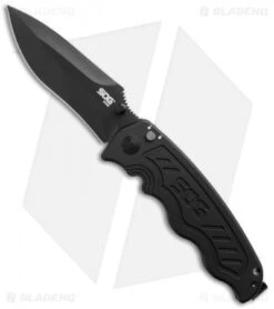 SOG Zoom Drop Point Spring Assisted Knife (3.625" Black) ZM1012