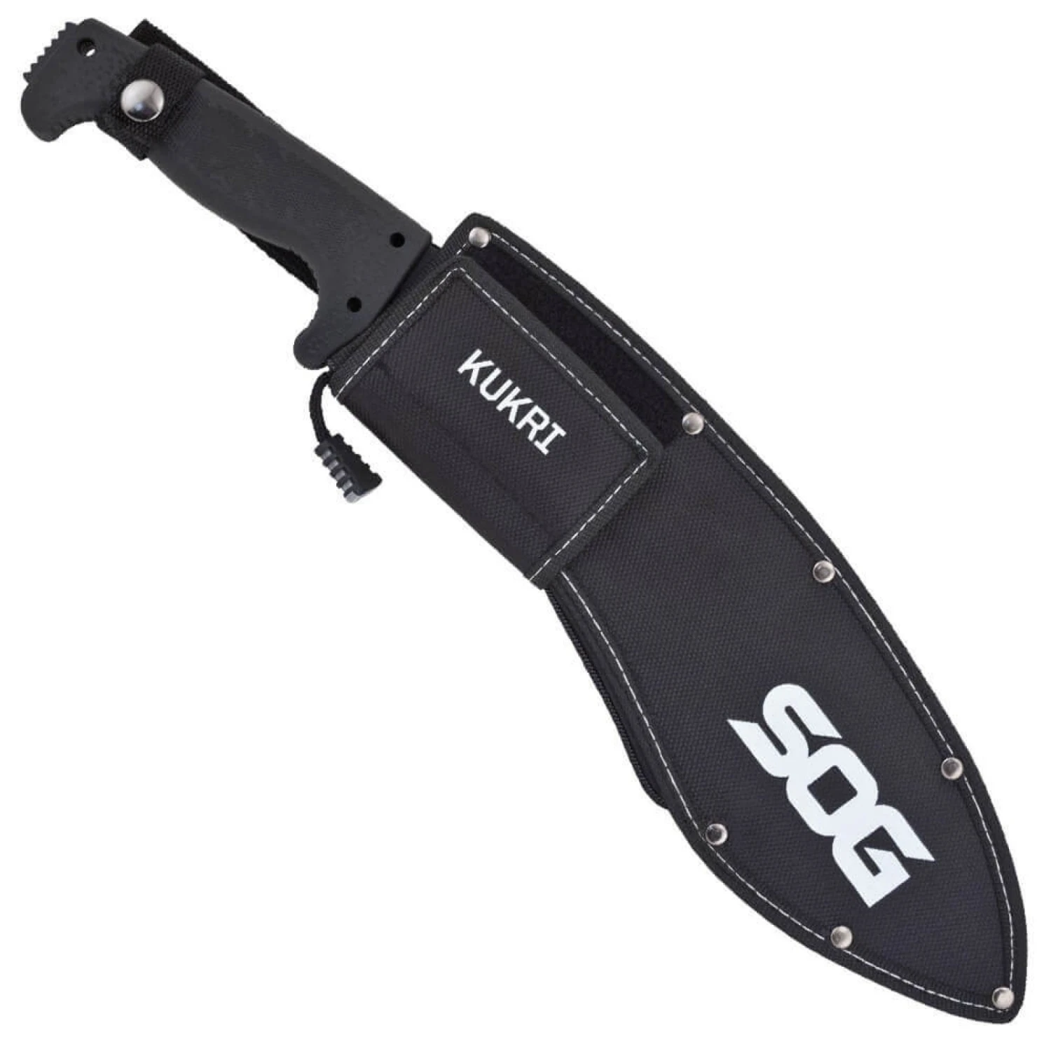 SOG SogFari Machete Kukri 18" Overall Fixed Sawback Blade Black Handle MC11N - Image 3